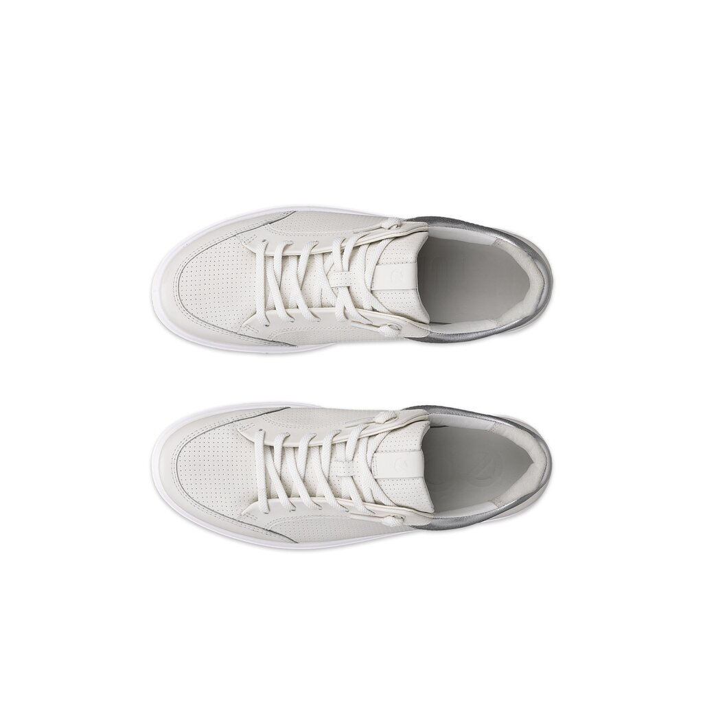 ECCO WOMEN'S SOFT 60 SNEAKER-WHITE/PURE SILVER | BEND SHOE CO