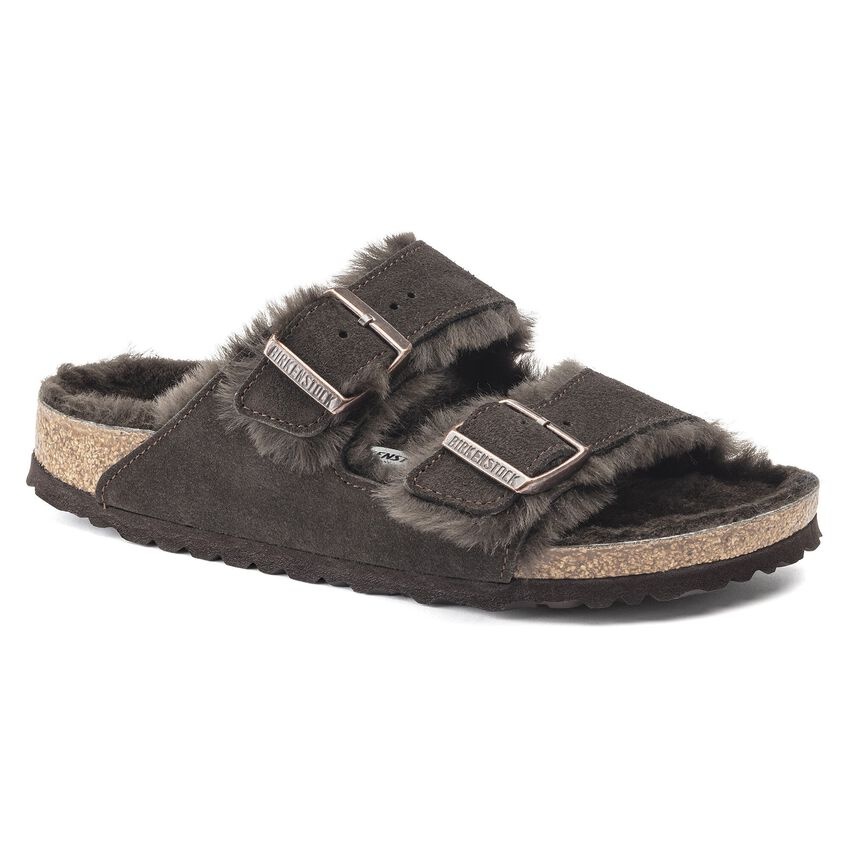 BIRKENSTOCK ARIZONA SHEARLING SUEDE-MOCHA