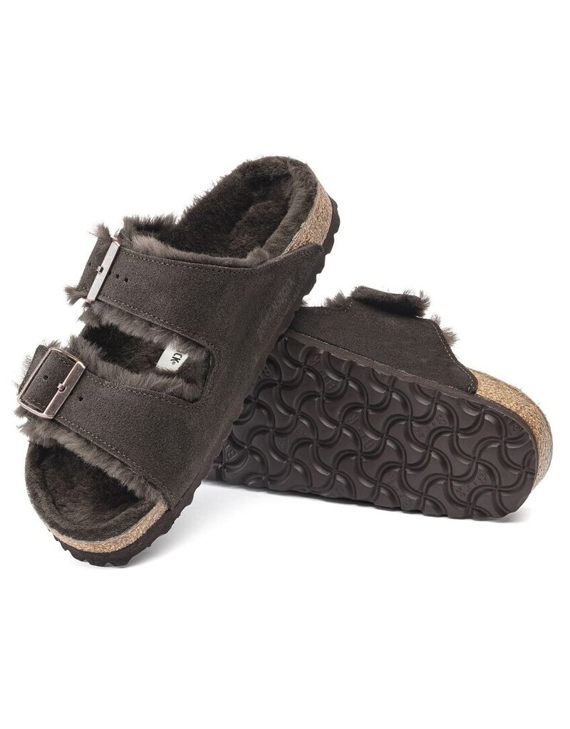BIRKENSTOCK ARIZONA SHEARLING SUEDE-MOCHA