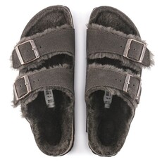 BIRKENSTOCK ARIZONA SHEARLING SUEDE-MOCHA | BEND SHOE CO