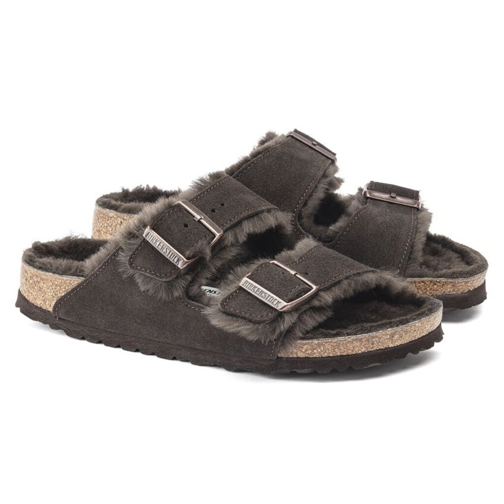 BIRKENSTOCK ARIZONA SHEARLING SUEDE-MOCHA | BEND SHOE CO