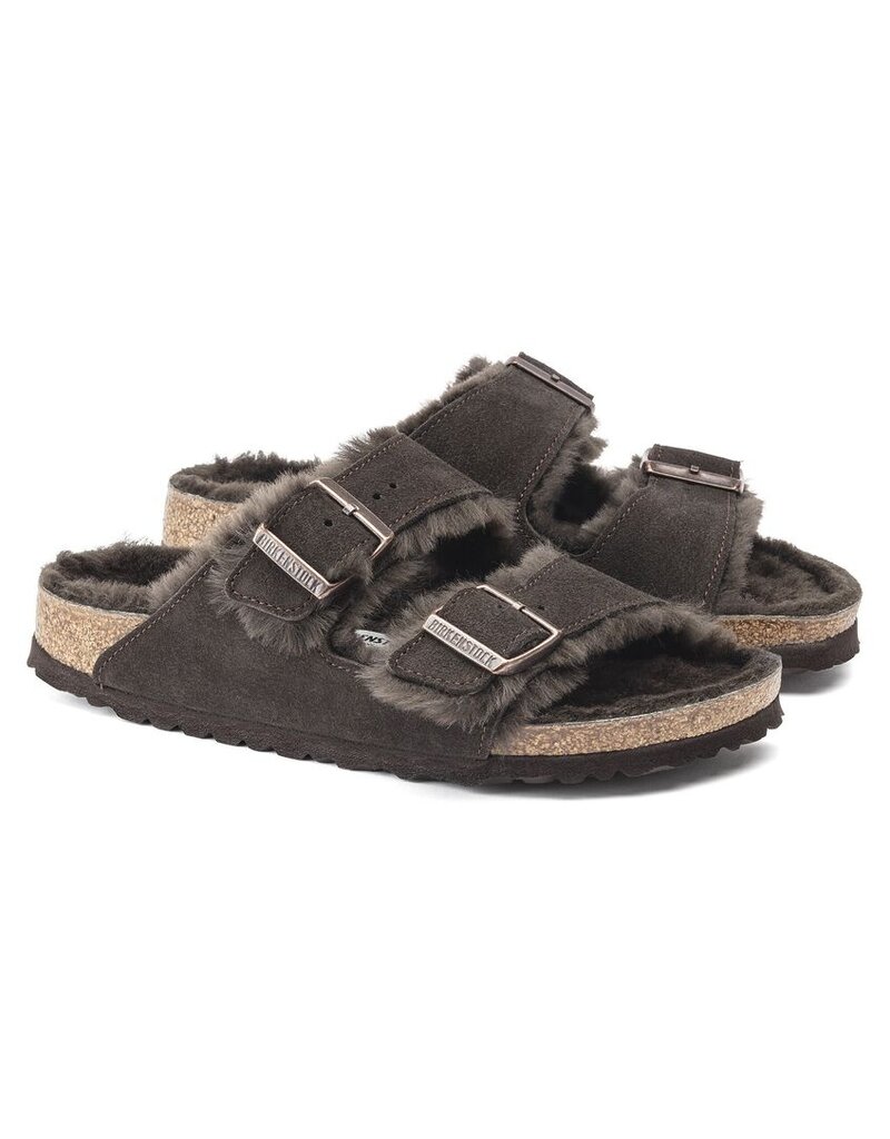 BIRKENSTOCK ARIZONA SHEARLING SUEDE-MOCHA