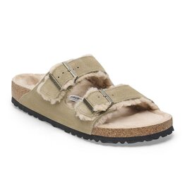 BIRKENSTOCK ARIZONA SUEDE/SHEARLING-SHEARLING TAUPE/SANDCASTLE