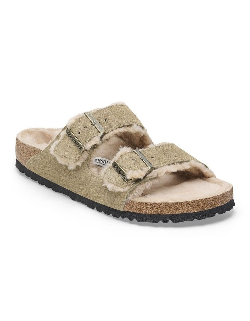 BIRKENSTOCK ARIZONA SUEDE/SHEARLING-SHEARLING TAUPE/SANDCASTLE