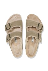 BIRKENSTOCK ARIZONA SUEDE/SHEARLING-SHEARLING TAUPE/SANDCASTLE