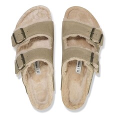 BIRKENSTOCK ARIZONA SUEDE/SHEARLING-SHEARLING TAUPE/SANDCASTLE | BEND SHOE CO