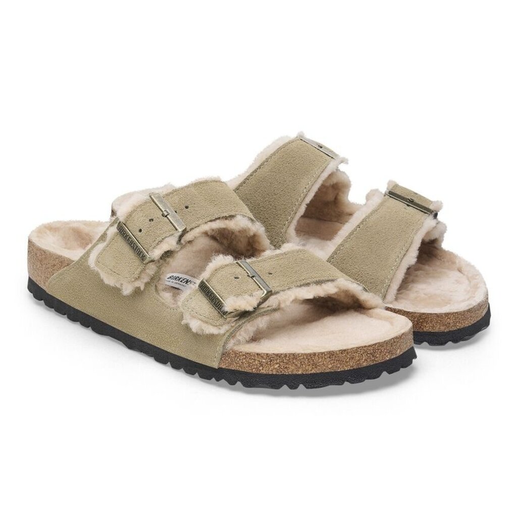 BIRKENSTOCK ARIZONA SUEDE/SHEARLING-SHEARLING TAUPE/SANDCASTLE | BEND SHOE CO