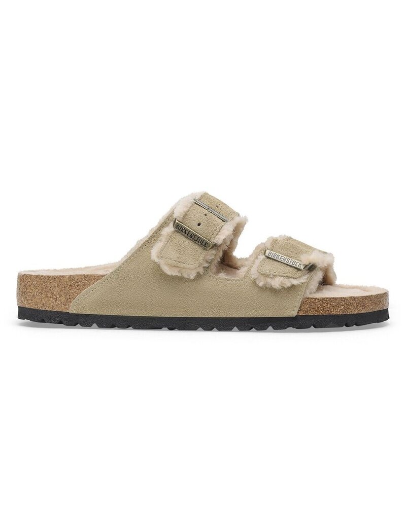 BIRKENSTOCK ARIZONA SUEDE/SHEARLING-SHEARLING TAUPE/SANDCASTLE
