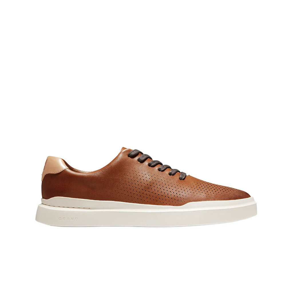 COLE HAAN MEN'S GRANDPRO RALLY LASER CUT SNEAKER BRITISH TAN/IVORY