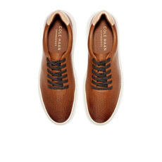 COLE HAAN MEN'S GRANDPRO RALLY LASER CUT SNEAKER BRITISH TAN/IVORY