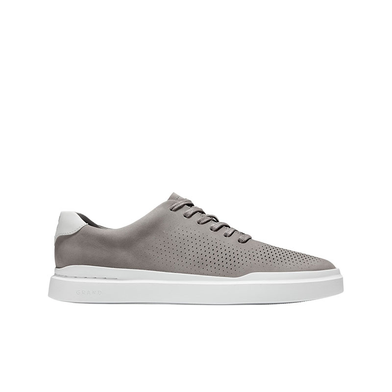 COLE HAAN MEN'S GRANDPRO RALLY LASER CUT SNEAKER IRON/OPTIC WHITE