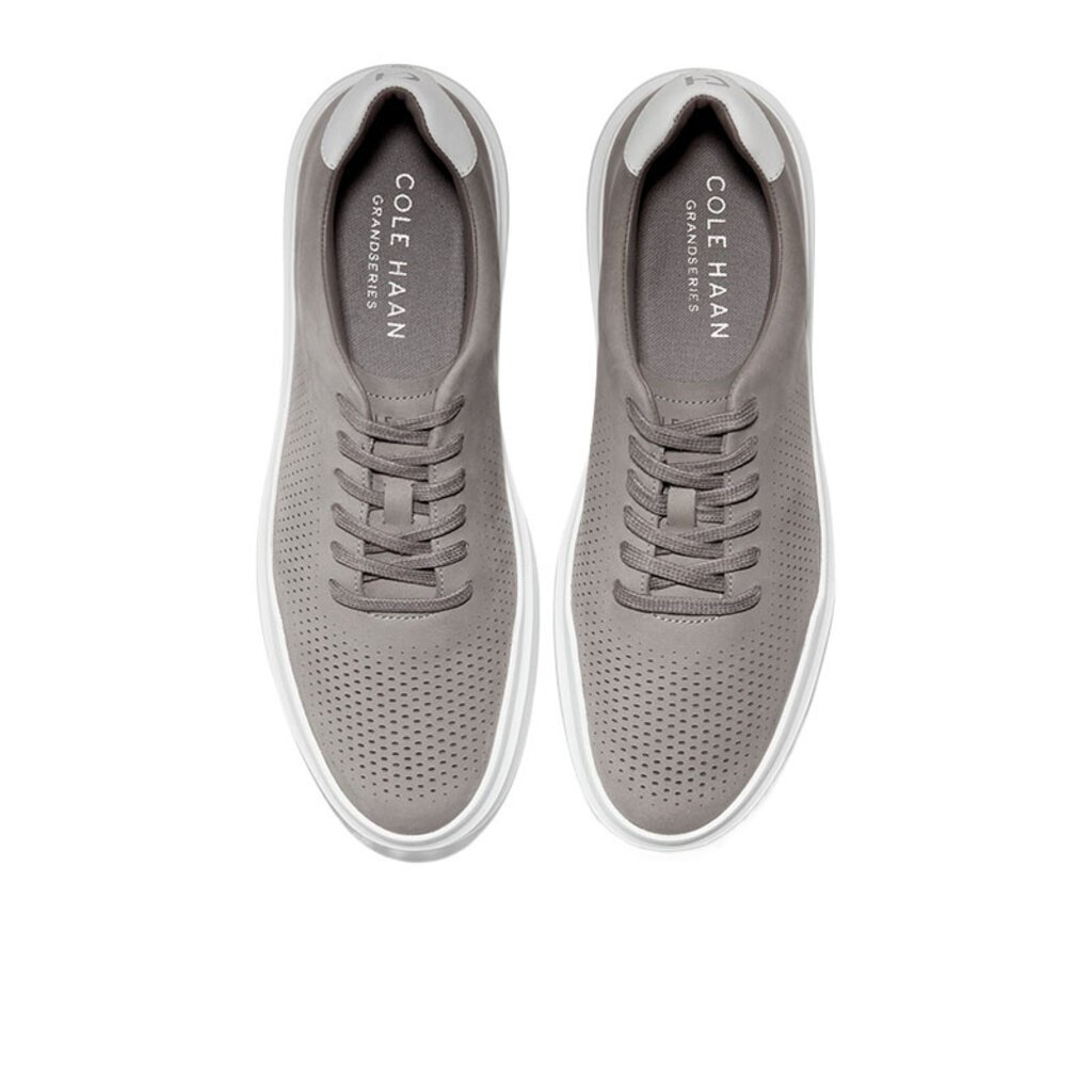 COLE HAAN MEN'S GRANDPRO RALLY LASER CUT SNEAKER IRON/OPTIC WHITE
