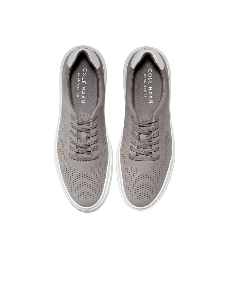COLE HAAN MEN'S GRANDPRO RALLY LASER CUT SNEAKER IRON/OPTIC WHITE