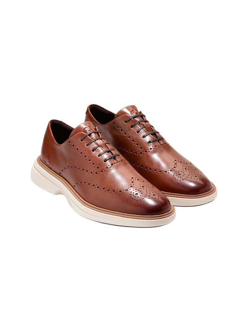 COLE HAAN MEN'S ORIGINAL GRAND CITYSPECTRE WINGTIP-WOODBURY/DARK NATURAL/IVORY