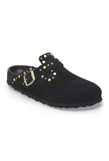 BIRKENSTOCK BOSTON RIVET SUEDE-BLACK