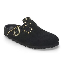 BIRKENSTOCK BOSTON RIVET SUEDE-BLACK