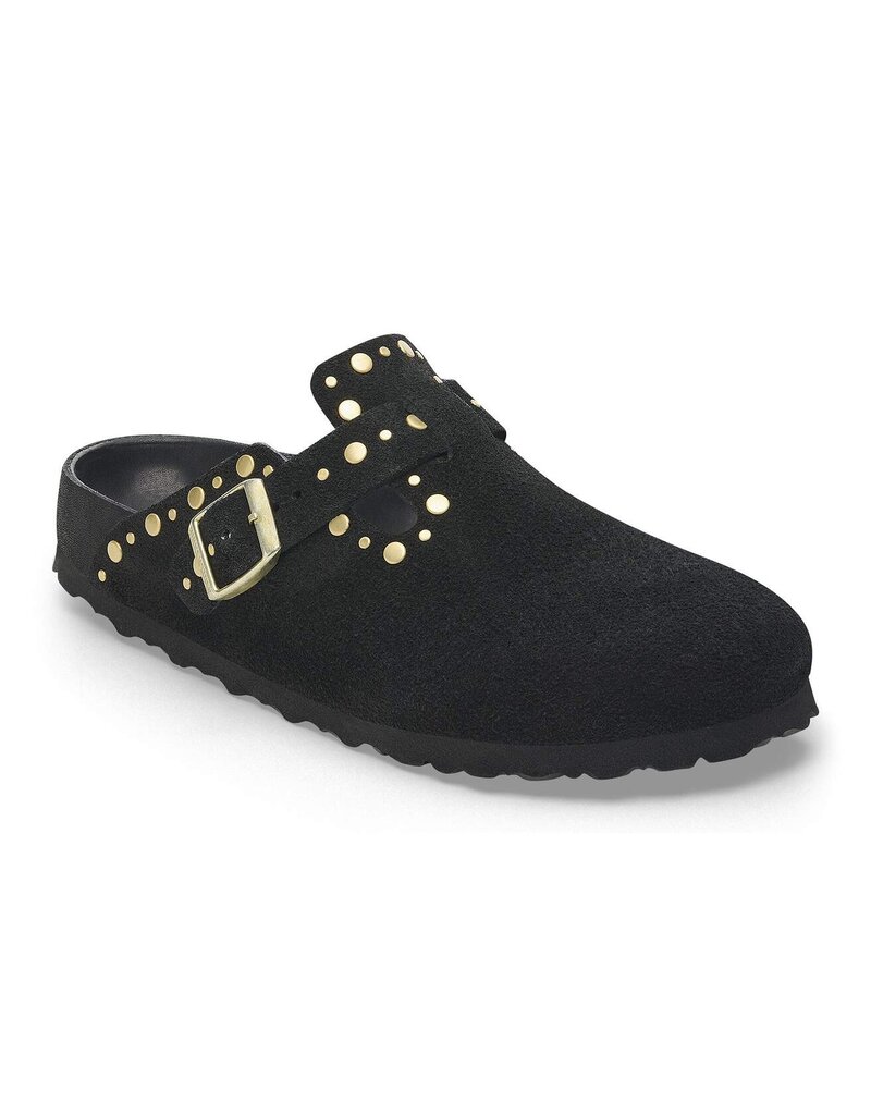 BIRKENSTOCK BOSTON RIVET SUEDE-BLACK