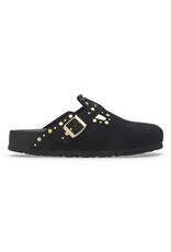 BIRKENSTOCK BOSTON RIVET SUEDE-BLACK