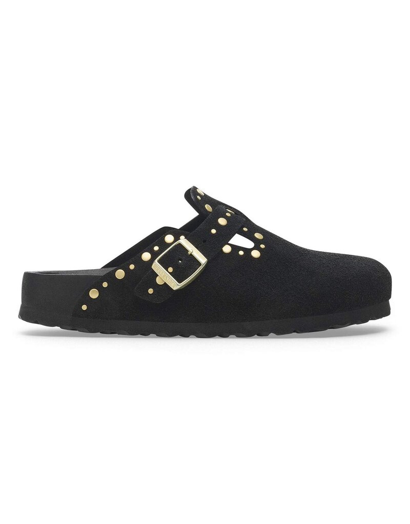 BIRKENSTOCK BOSTON RIVET SUEDE-BLACK