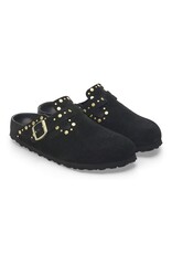 BIRKENSTOCK BOSTON RIVET SUEDE-BLACK