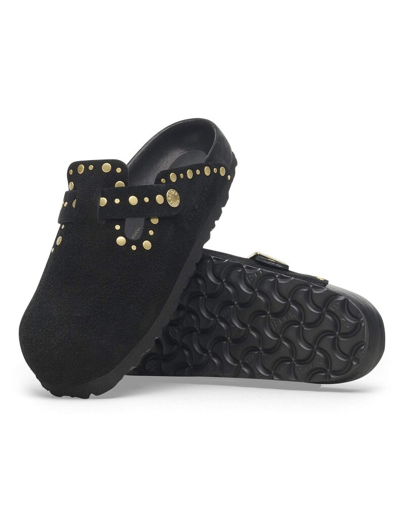 BIRKENSTOCK BOSTON RIVET SUEDE-BLACK
