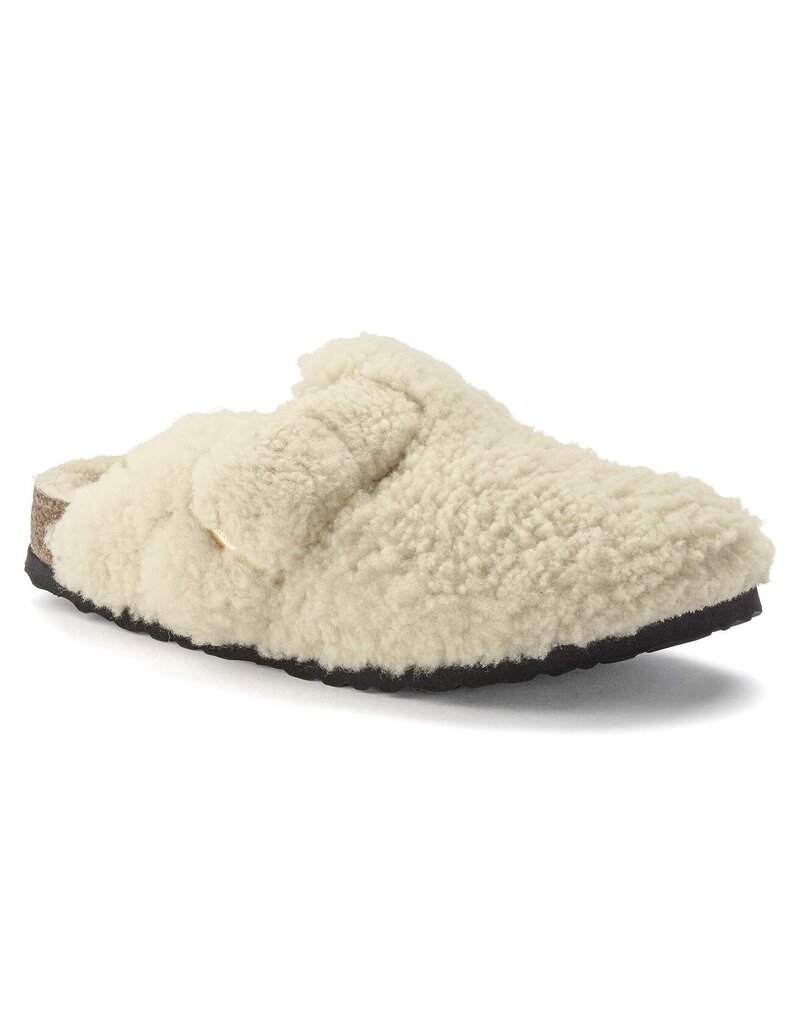 BIRKENSTOCK BOSTON BIG BUCKLE SHEARLING-TEDDY EGGSHELL