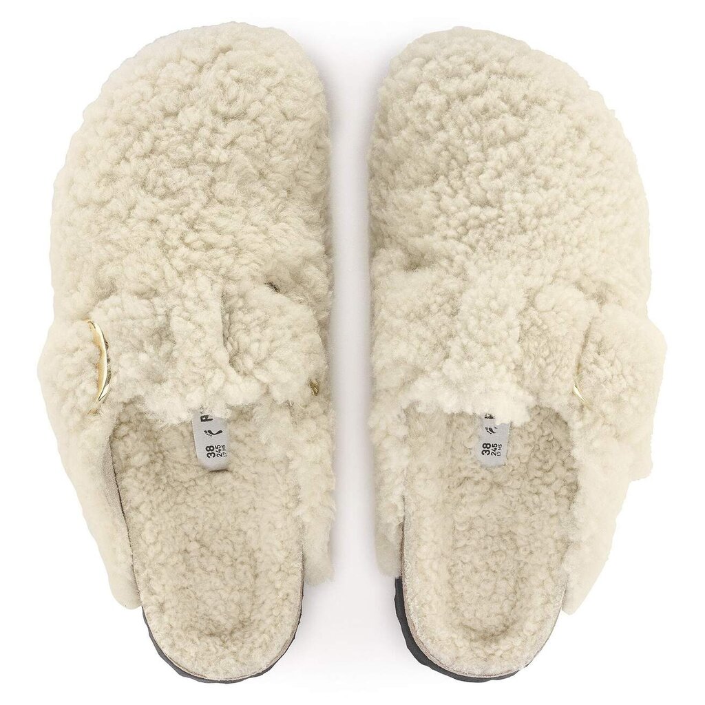 BIRKENSTOCK BOSTON BIG BUCKLE SHEARLING-TEDDY EGGSHELL