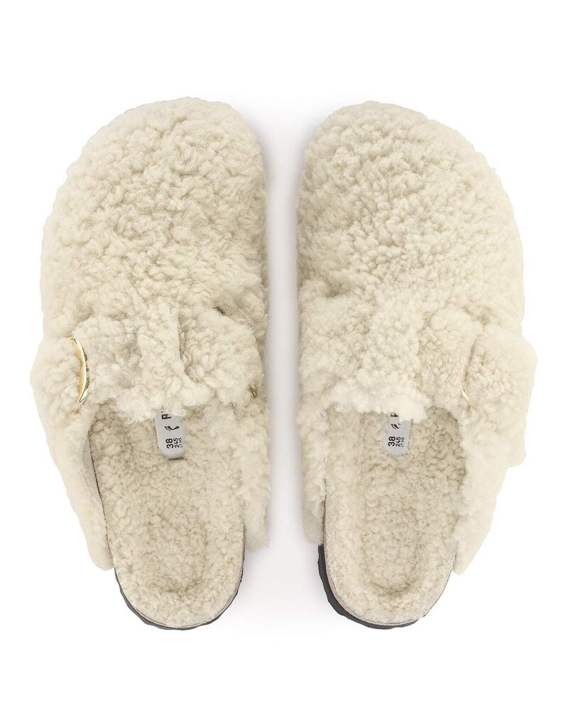 BIRKENSTOCK BOSTON BIG BUCKLE SHEARLING-TEDDY EGGSHELL