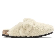 BIRKENSTOCK BOSTON BIG BUCKLE SHEARLING-TEDDY EGGSHELL