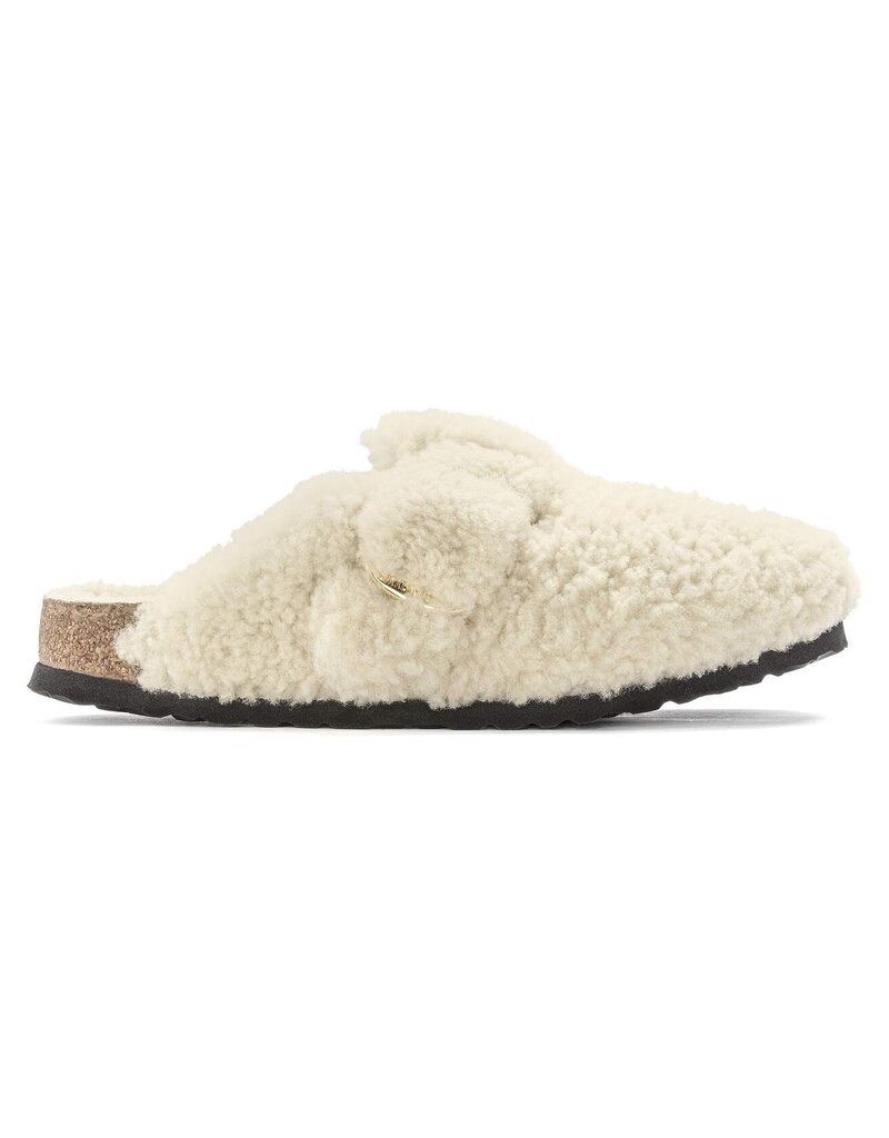 BIRKENSTOCK BOSTON BIG BUCKLE SHEARLING-TEDDY EGGSHELL