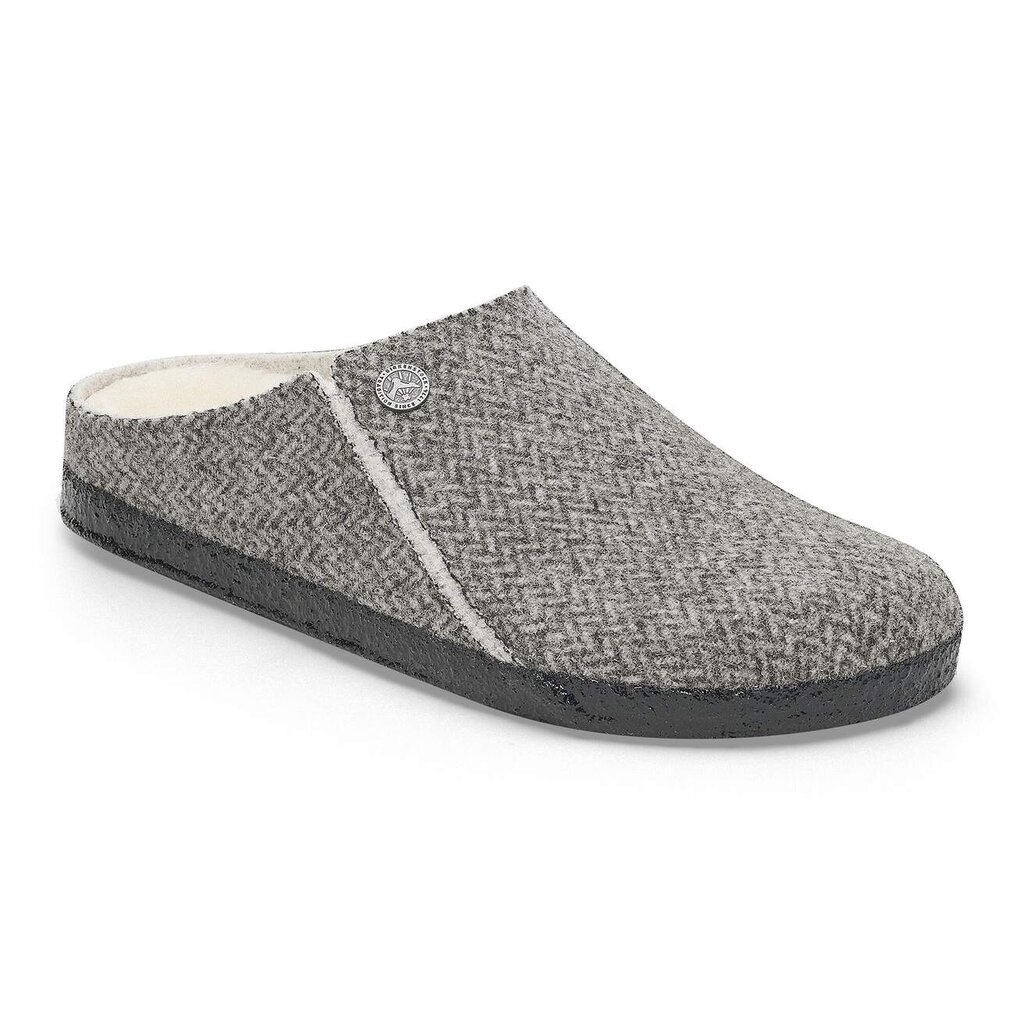 BIRKENSTOCK ZERMATT SHEARLING-HERRINGBONE GRAY/NATURAL WOOD