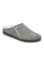 BIRKENSTOCK ZERMATT SHEARLING-HERRINGBONE GRAY/NATURAL WOOD