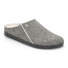 BIRKENSTOCK ZERMATT SHEARLING-HERRINGBONE GRAY/NATURAL WOOD