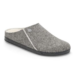 BIRKENSTOCK ZERMATT SHEARLING-HERRINGBONE GRAY/NATURAL WOOD