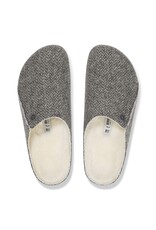 BIRKENSTOCK ZERMATT SHEARLING-HERRINGBONE GRAY/NATURAL WOOD