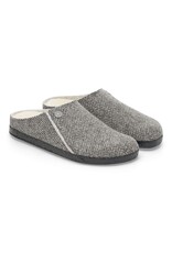 BIRKENSTOCK ZERMATT SHEARLING-HERRINGBONE GRAY/NATURAL WOOD
