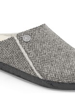 BIRKENSTOCK ZERMATT SHEARLING-HERRINGBONE GRAY/NATURAL WOOD