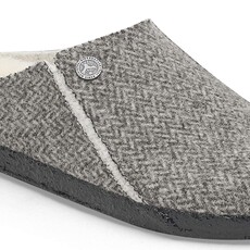 BIRKENSTOCK ZERMATT SHEARLING-HERRINGBONE GRAY/NATURAL WOOD