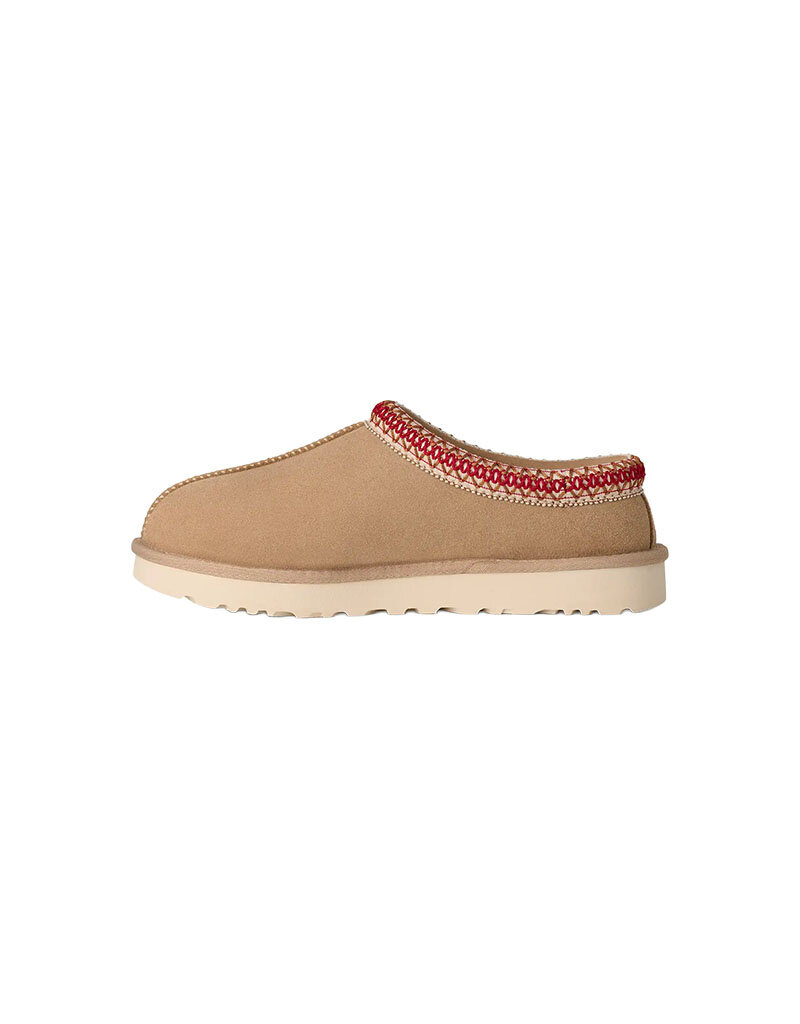 UGG WOMEN'S TASMAN II SLIPPER-SAND/DARK CHERRY