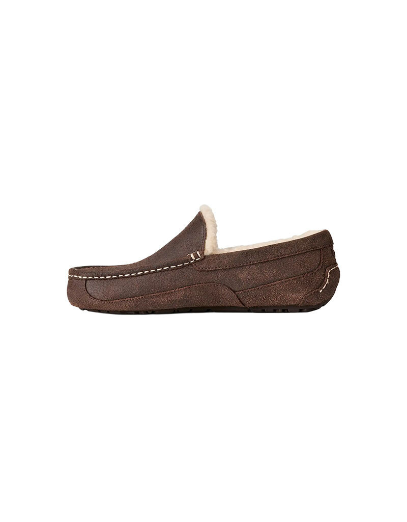 UGG MEN'S ASCOT DISTRESSED LEATHER SLIPPER-DUSTED COCOA