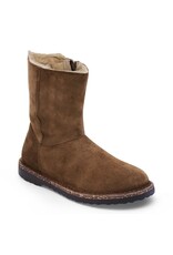 BIRKENSTOCK UPPSALA ZIP SHEARLING SUEDE-DARK TEA/NATURAL
