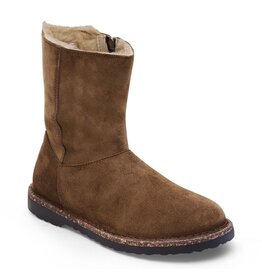 BIRKENSTOCK UPPSALA ZIP SHEARLING SUEDE-DARK TEA/NATURAL
