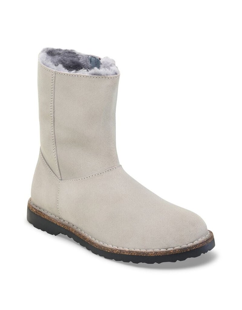 BIRKENSTOCK UPPSALA ZIP SHEARLING SUEDE-STONE COIN/NATURAL