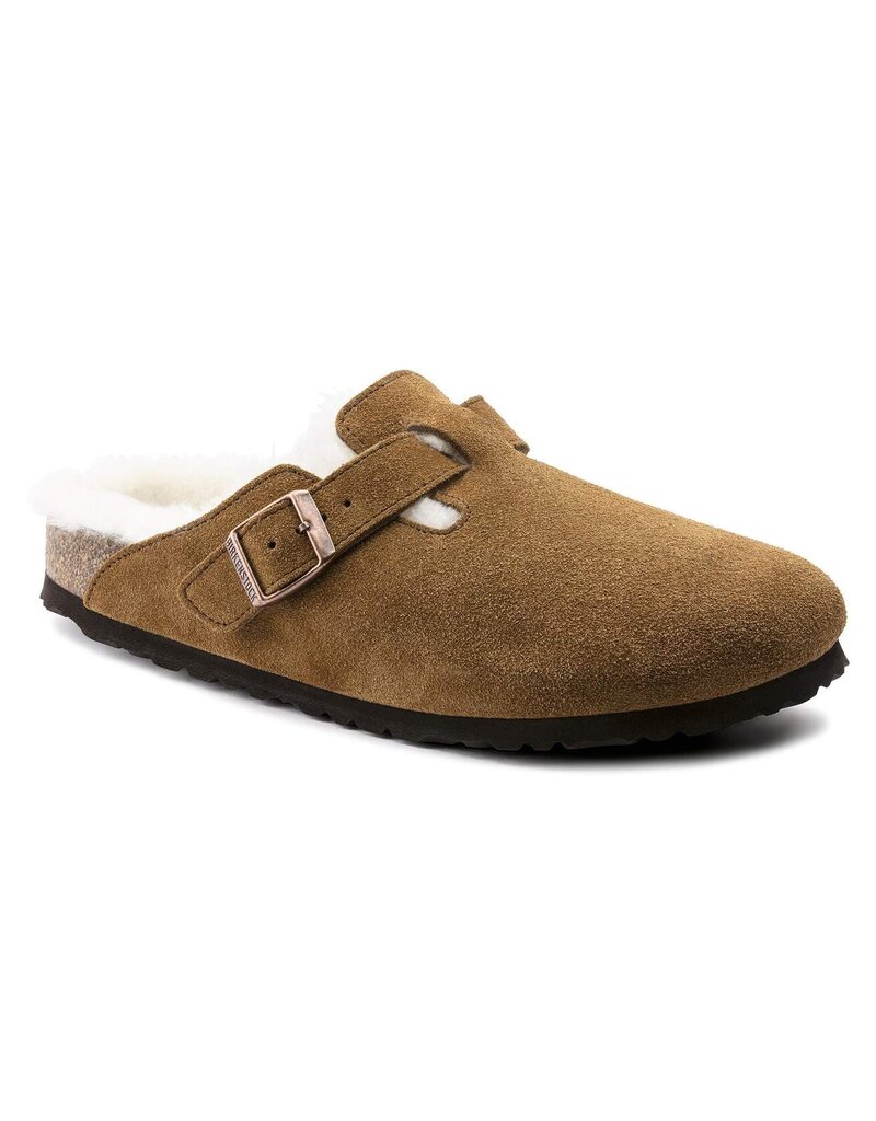BIRKENSTOCK BOSTON SHEARLING SUEDE LEATHER-MINK