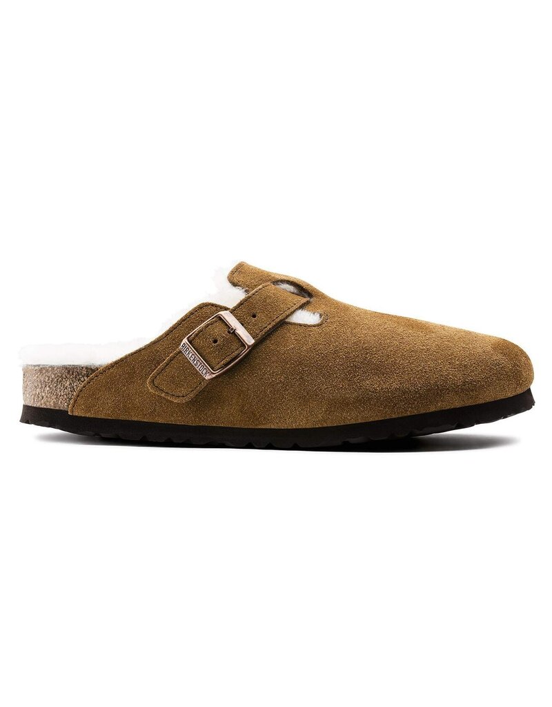 BIRKENSTOCK BOSTON SHEARLING SUEDE LEATHER-MINK