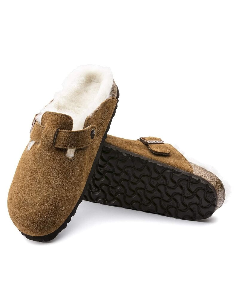 BIRKENSTOCK BOSTON SHEARLING SUEDE LEATHER-MINK