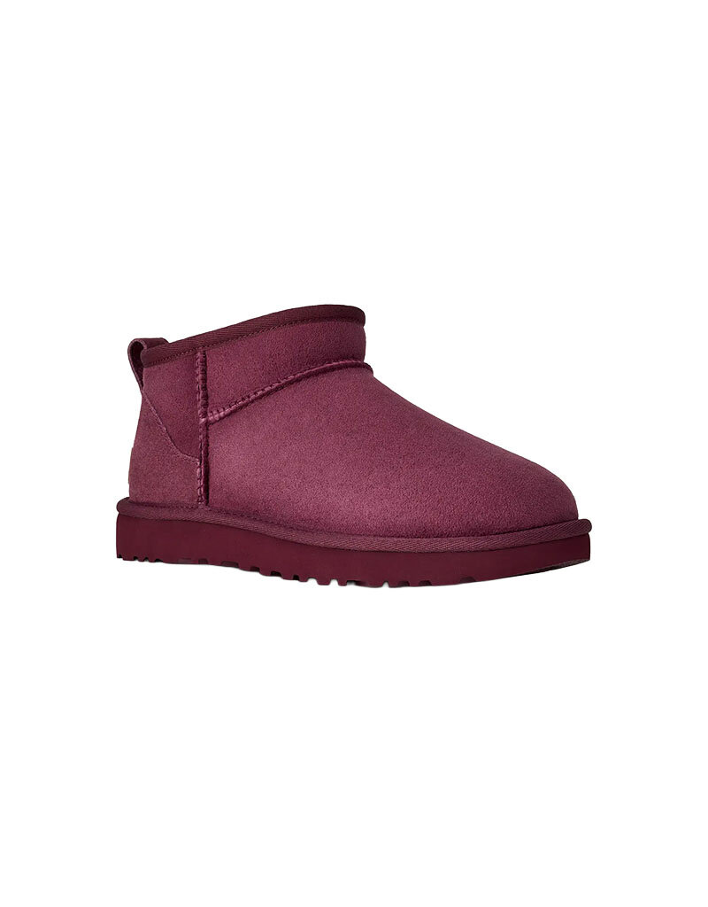UGG WOMEN'S CLASSIC ULTRA MINI BOOT-BURNT MAGENTA