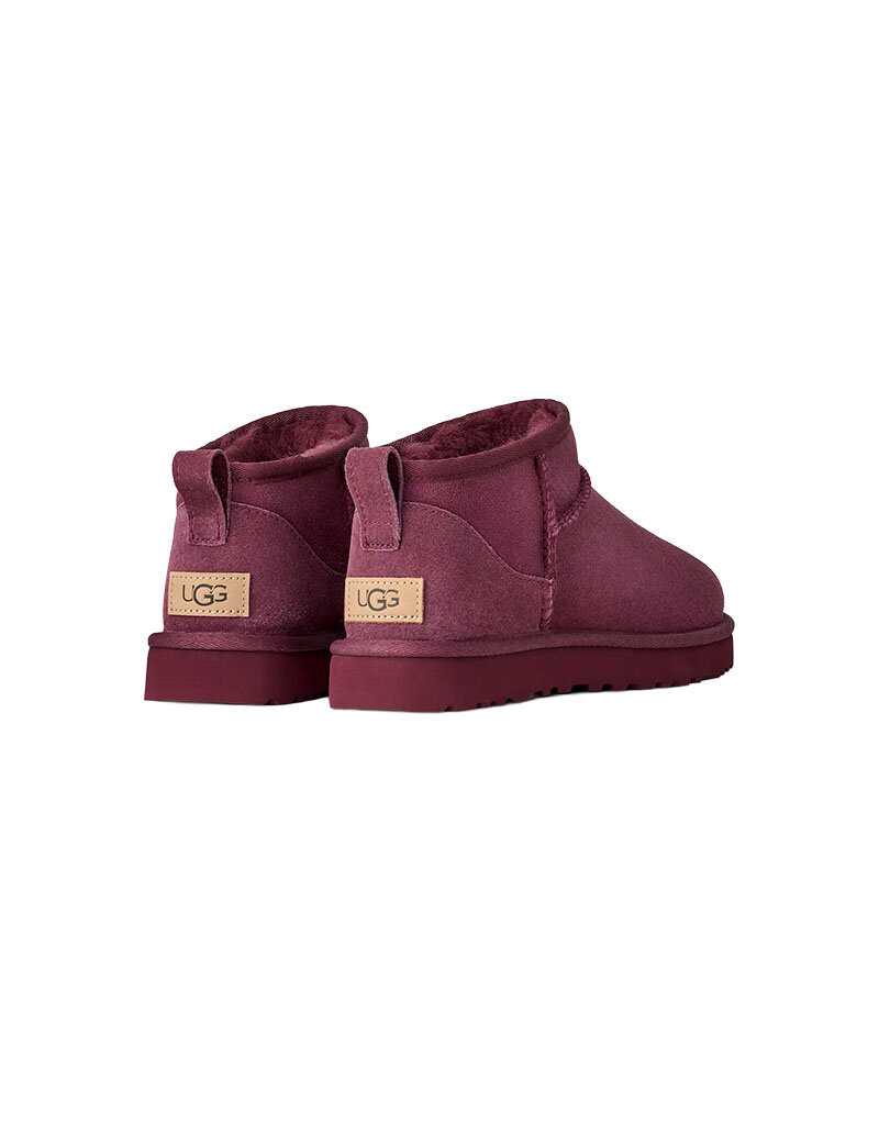UGG WOMEN'S CLASSIC ULTRA MINI BOOT-BURNT MAGENTA
