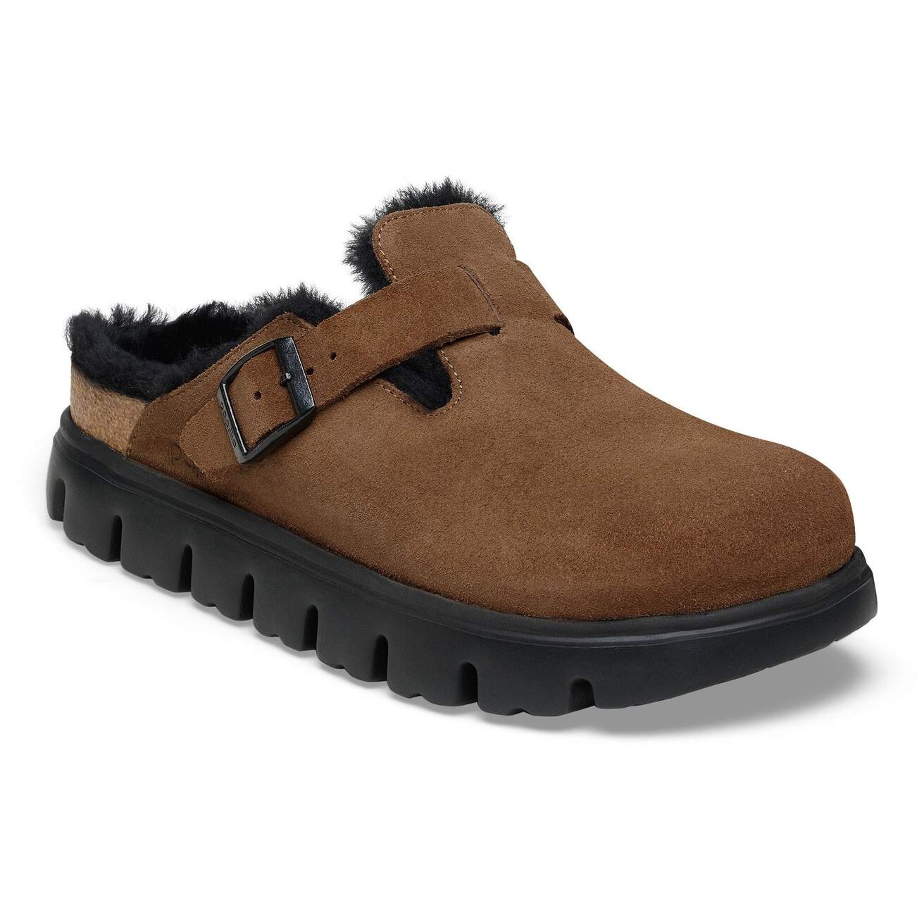 BIRKENSTOCK BOSTON CHUNKY SHEARLING-DARK TEA