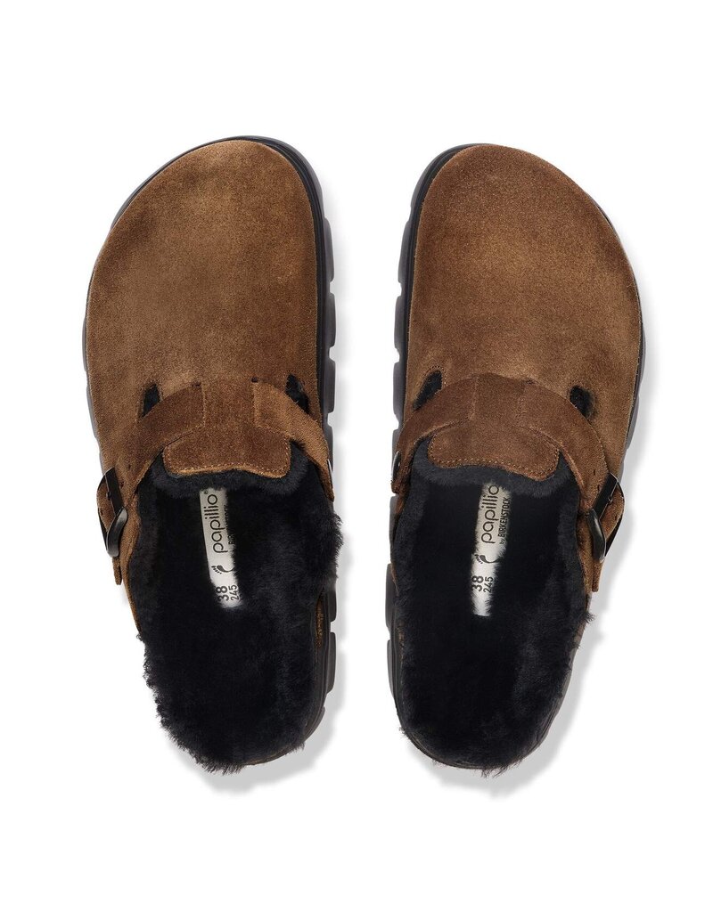 BIRKENSTOCK BOSTON CHUNKY SHEARLING-DARK TEA